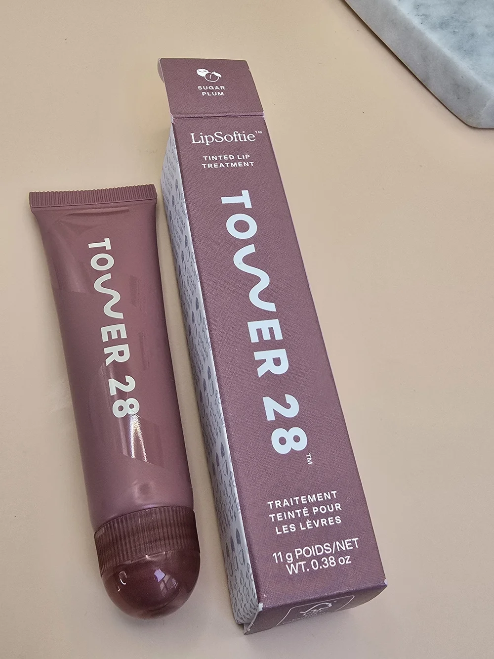 Tower 28 LipSoftie Tinted Lip Treatment — Sugar Plum Mauve Pink